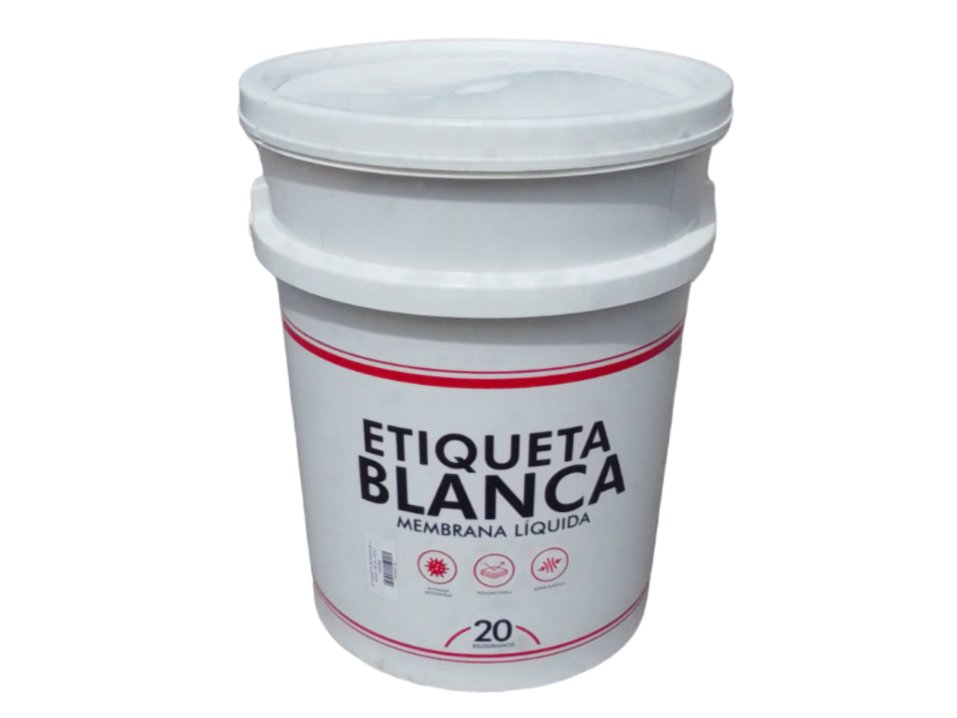 Membrana líquida color roja 20 kg - Etiqueta blanca