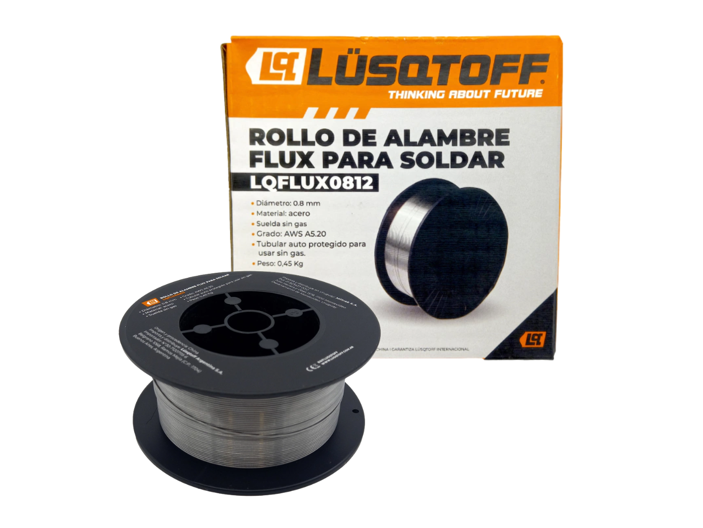 Alambre flux de 0,8 mm x 0.45 Kg  - Lusqtoff