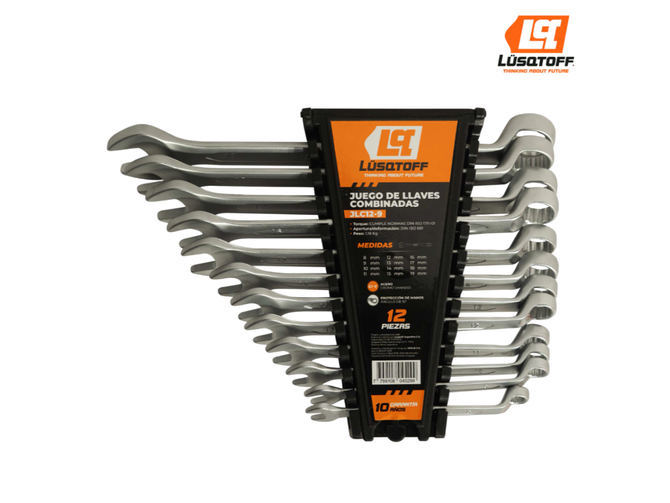 Juego de 12 llaves combinadas 8 a 19 mm - Lusqtoff