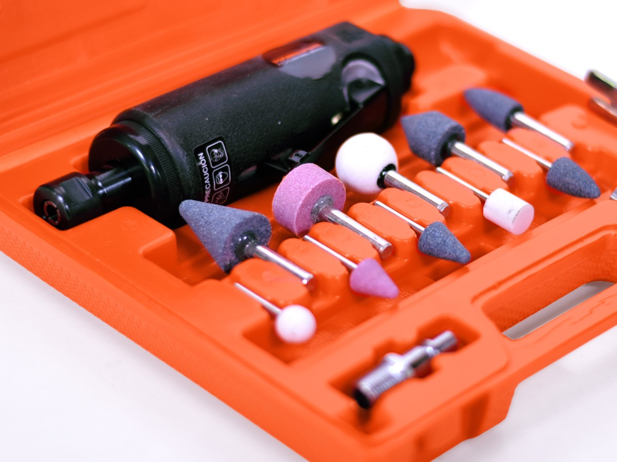 Amoladora recta neumática con accesorios - Hamilton