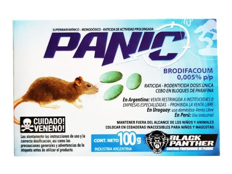 Raticida rodenticida en bloque 100g - Panic