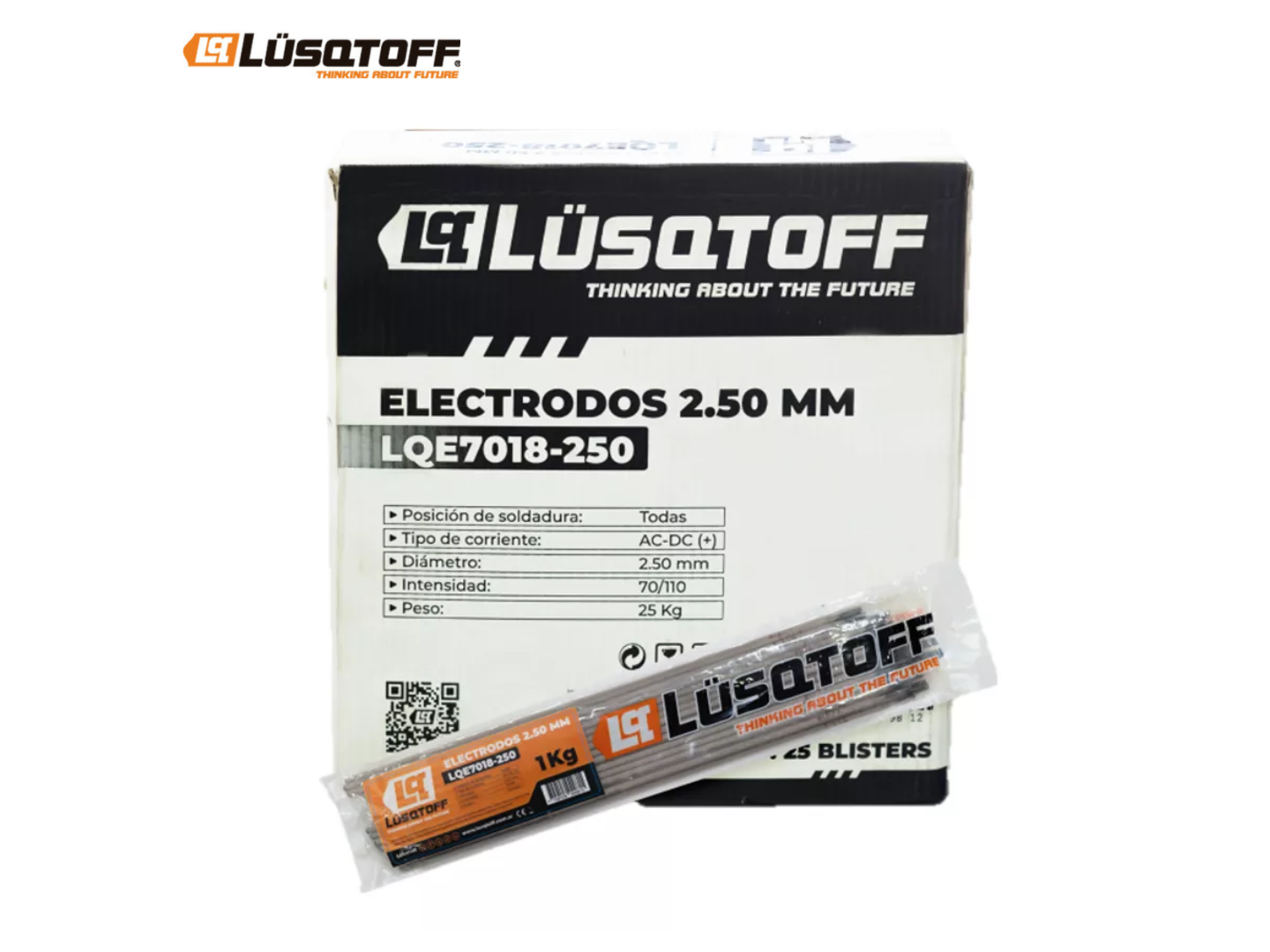 Electrodos punta gris 2.5 mm x 1 Kg - Lusqtoff / LQE7018-250
