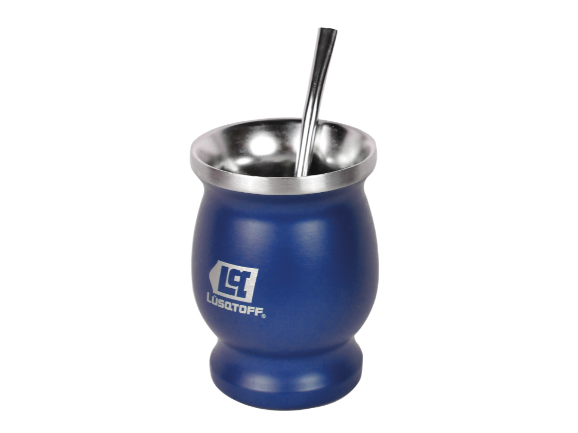 Mate azul con bombilla 300ml - Lusqtoff / MATLA-8B