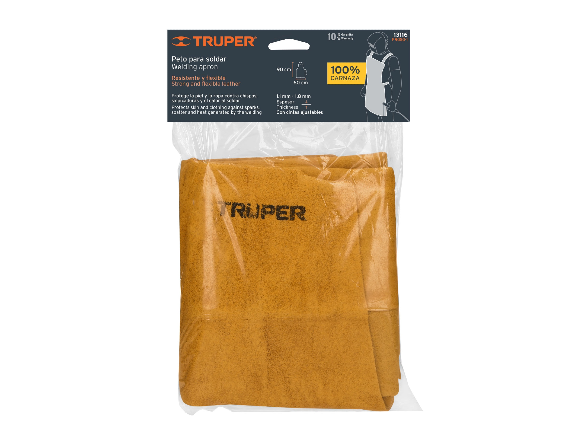 Protección para soldar, peto de carnaza - Truper
