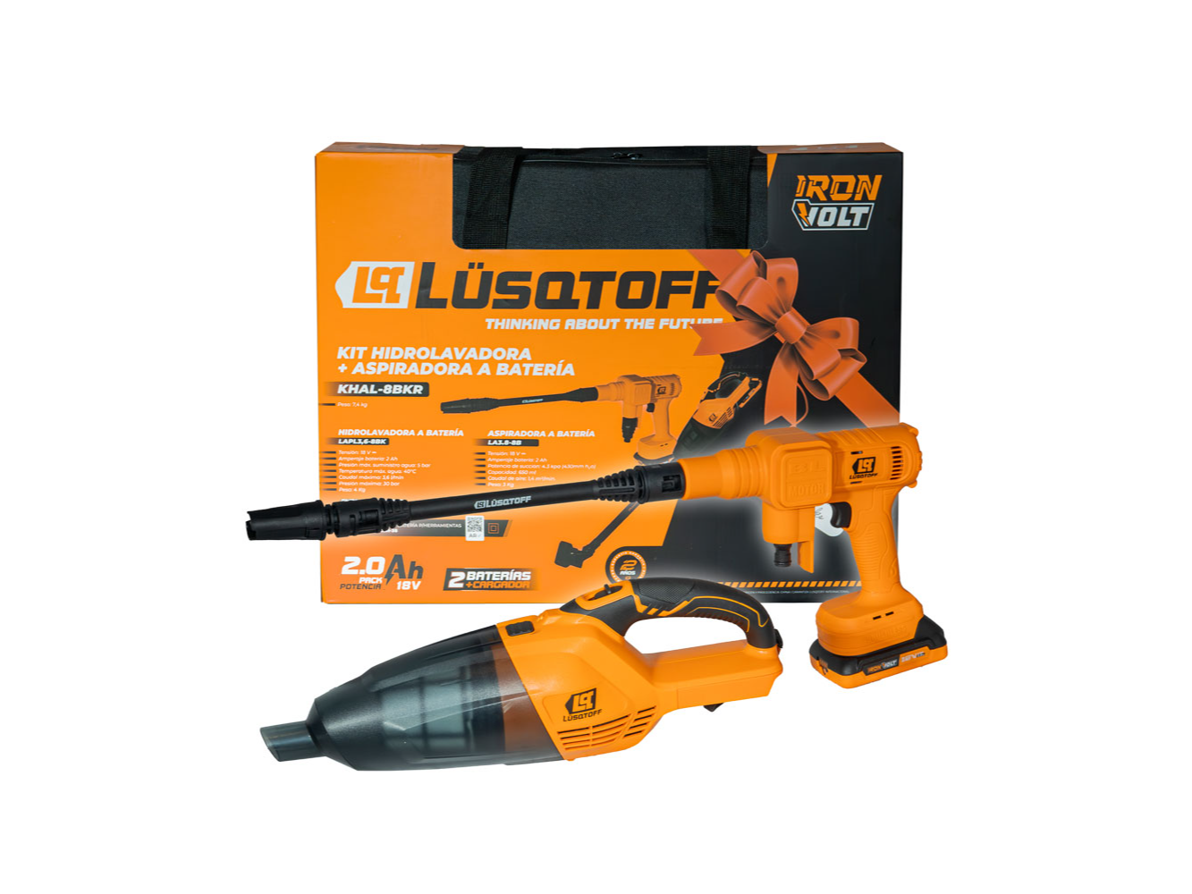 Kit hidrolavadora y aspiradora a batería - Lusqtoff