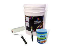 Promo latex blanco 20 lts pinteface, rodillo, pincel y latex color Vento