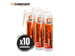 Silicona acética transparente 280ml x 10 unid. - Lüsqtoff