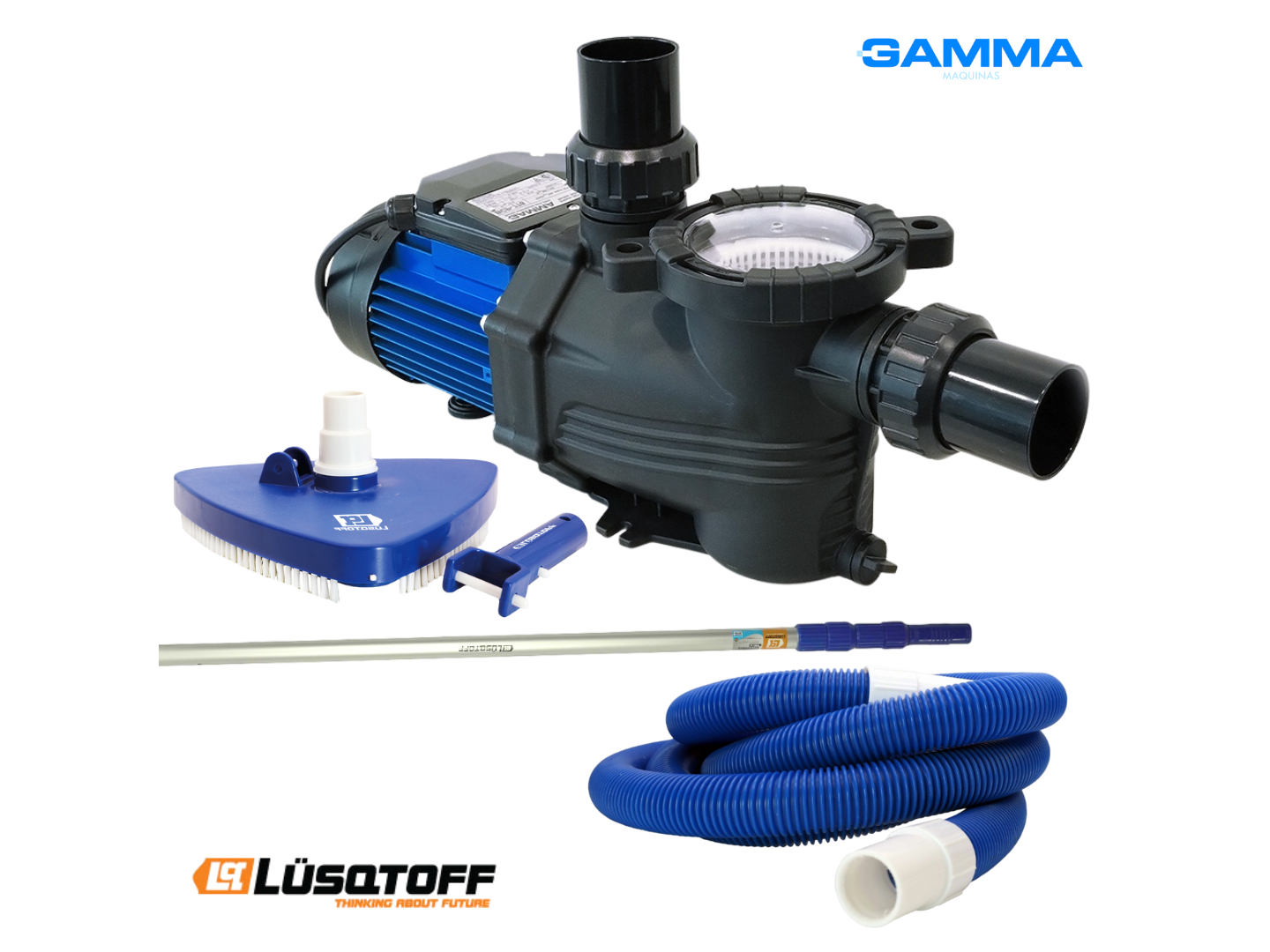 Combo Bomba Gamma con barrefondo, manguera y mango Lusqtoff
