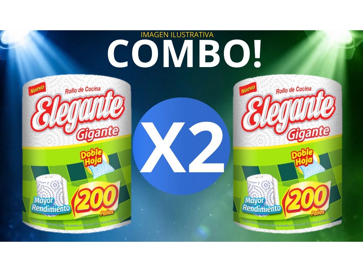 2 ROLLOS XL SERVILLETAS ELEGANTE 400 PAÑOS