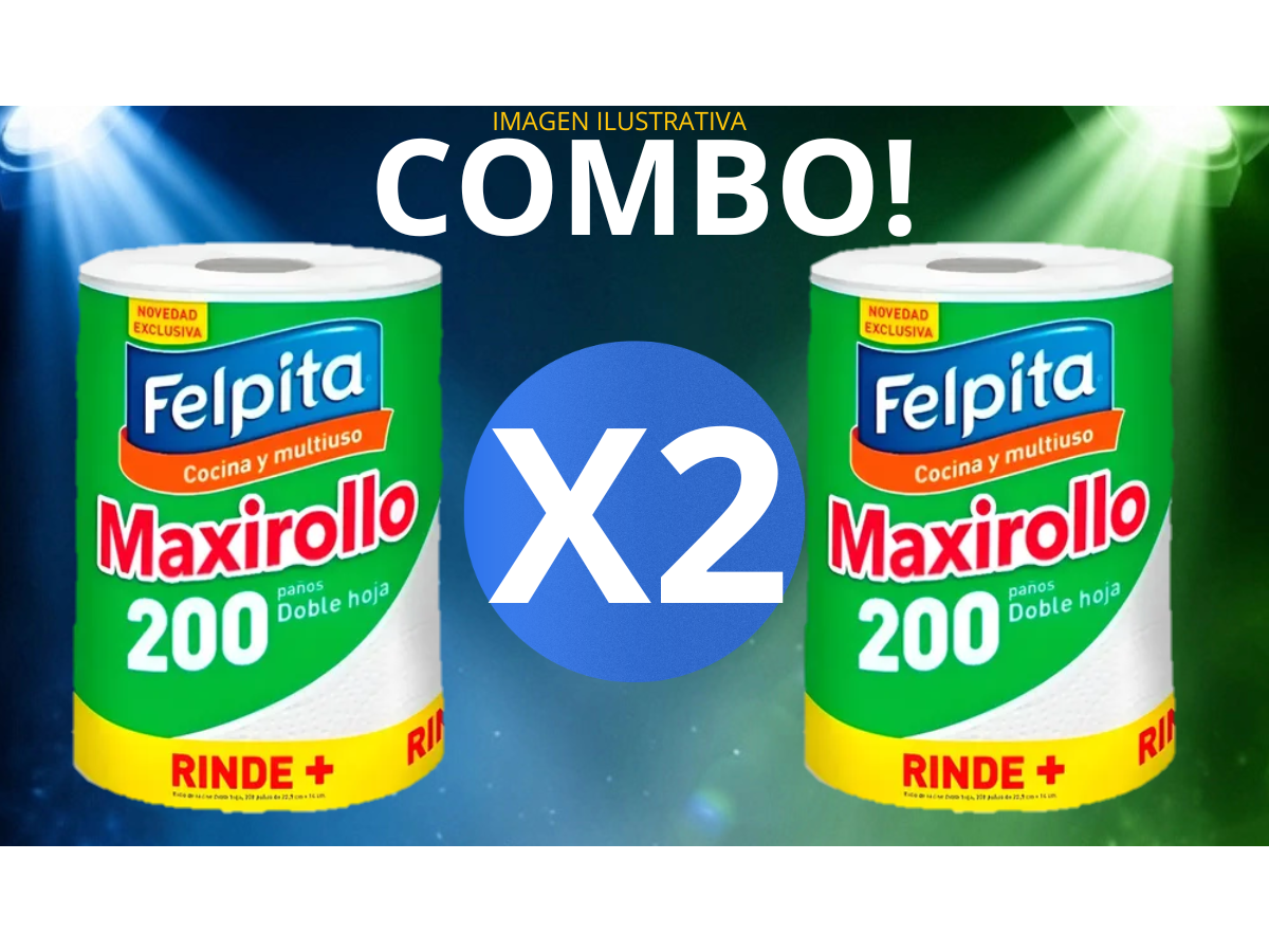 2 ROLLOS XL DE SERVILLETAS MULTIUSOS FELPITA