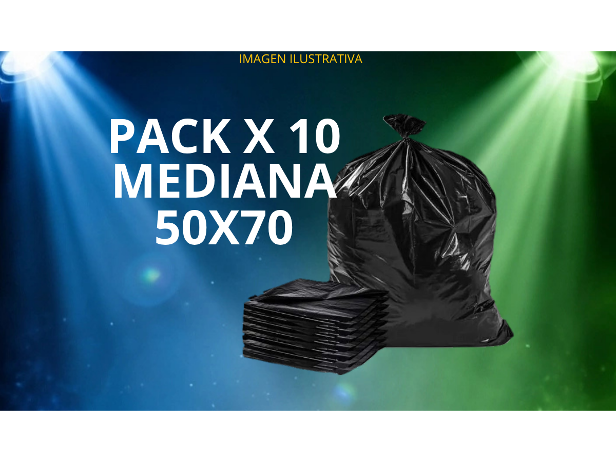 BOLSA RESIDUOS PACK 10 UNI. 50X70