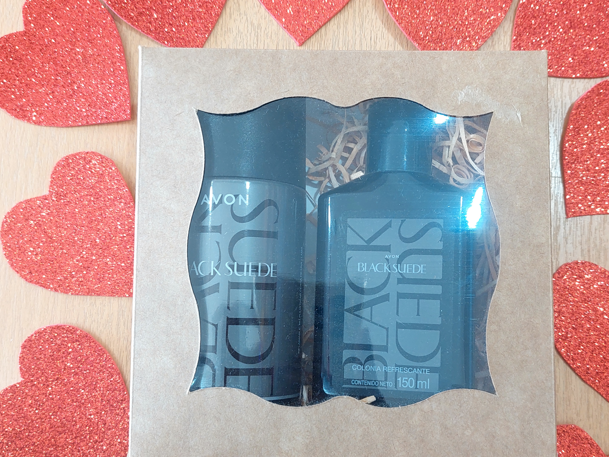 Set Black suede colonia mas desodorante aerosol