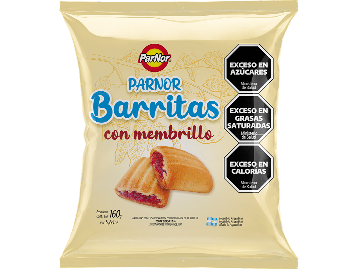 GALLETA BARRITAS MEMBRILLO BOLSA X 160g