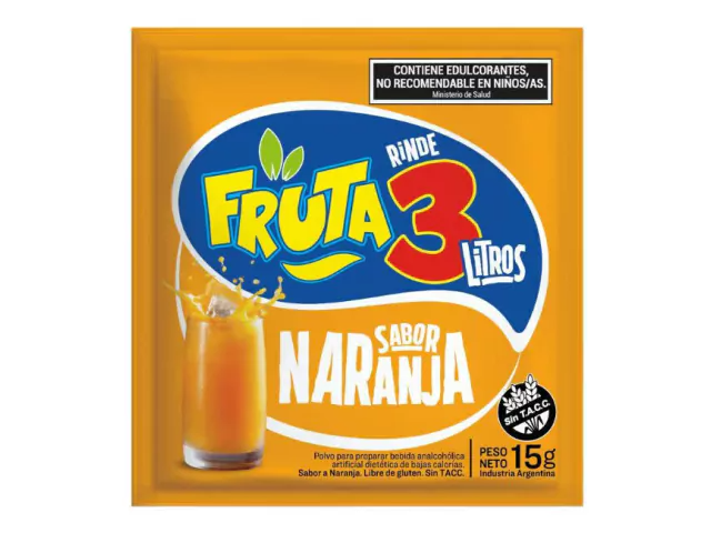 JUGO EN POLVO X12 DISP X 18U - NARANJA ( Rinde 3LT )