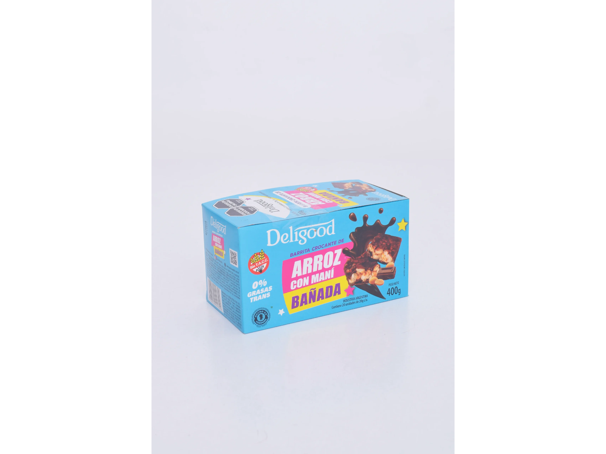 TURRON DE ARROZ C/MANI Y CHOC X 20U