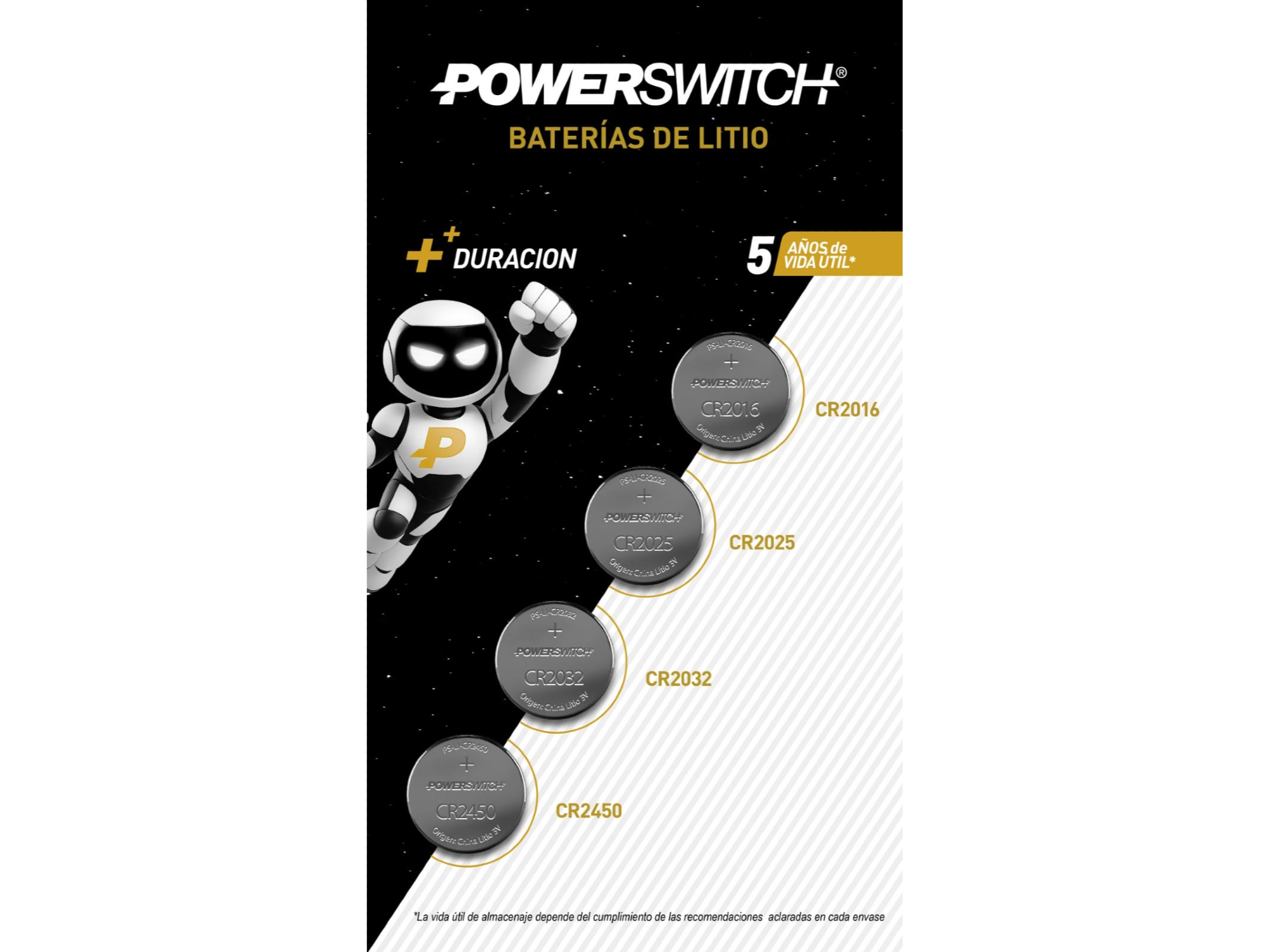 PILA LITIO BOTON CR2016 5U