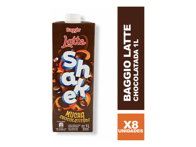 BAGGIO LATTE CHOC. 1000ML X8 ( MINIMO 4 UNDIADES )