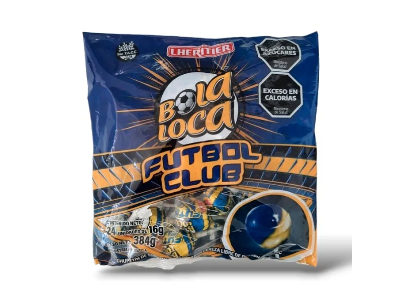 BOLA LOCA CHUPETIN FUTBOL BOCA 24U X12