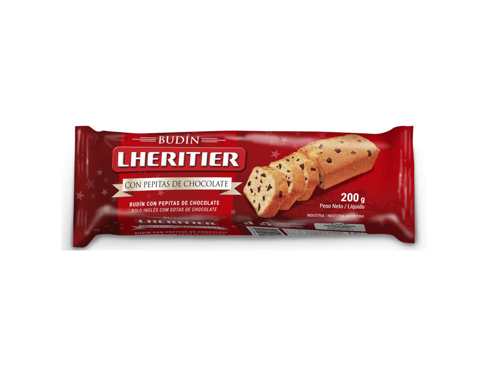 BUDIN LHERITIER C/CHIPS CHOCO. 200G X12