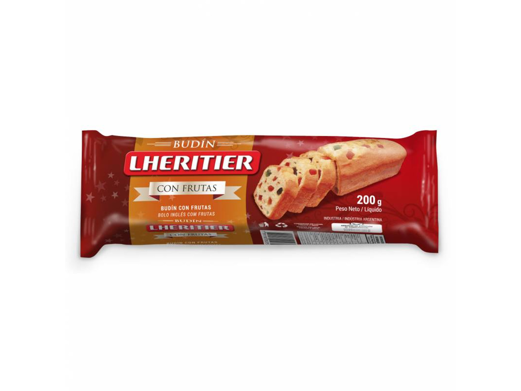 BUDIN LHERITIER C/FRUTAS 200G X12