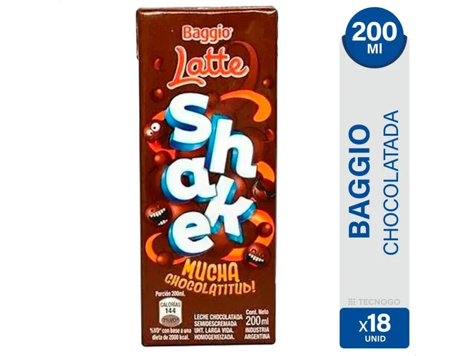 BAGGIO LATTE CHOC. 200 ML X18 ( MINIMO 9 UNIDADES )