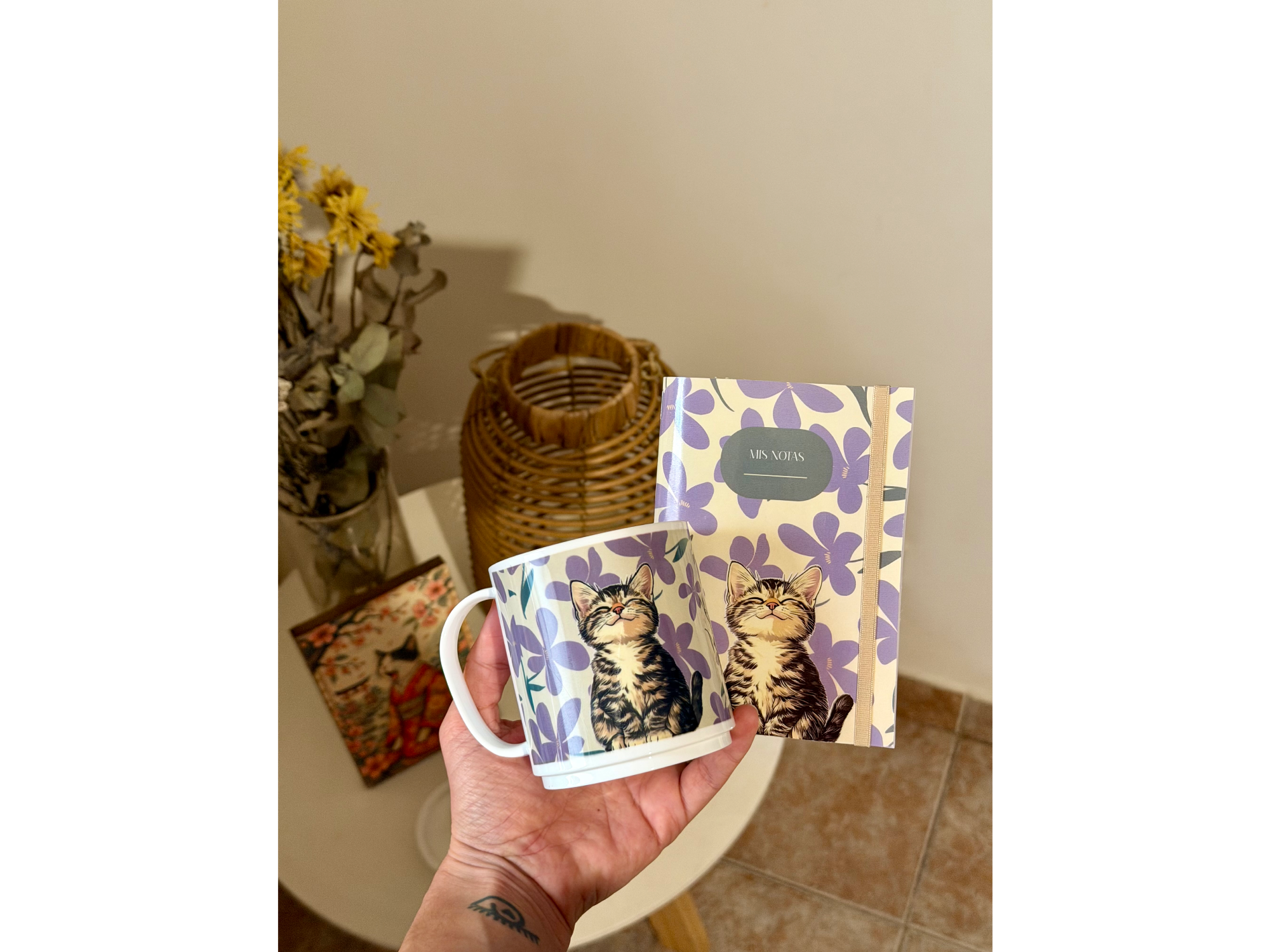 Kit taza de plástico + cuaderno A6