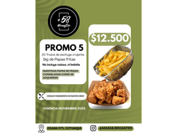 PROMO 5: 20 TROZOS DE PECHUGA CRUJIENTE+1 KG DE PAPAS FRITAS