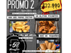 PROMO 2: 18 ALITAS + 400 GRS DE PAPAS FRITAS + 1 BOX DE TEQUEÑOS