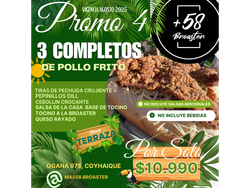 PROMO 4: TRES COMPLETOS DE POLLO CRIJIENTE