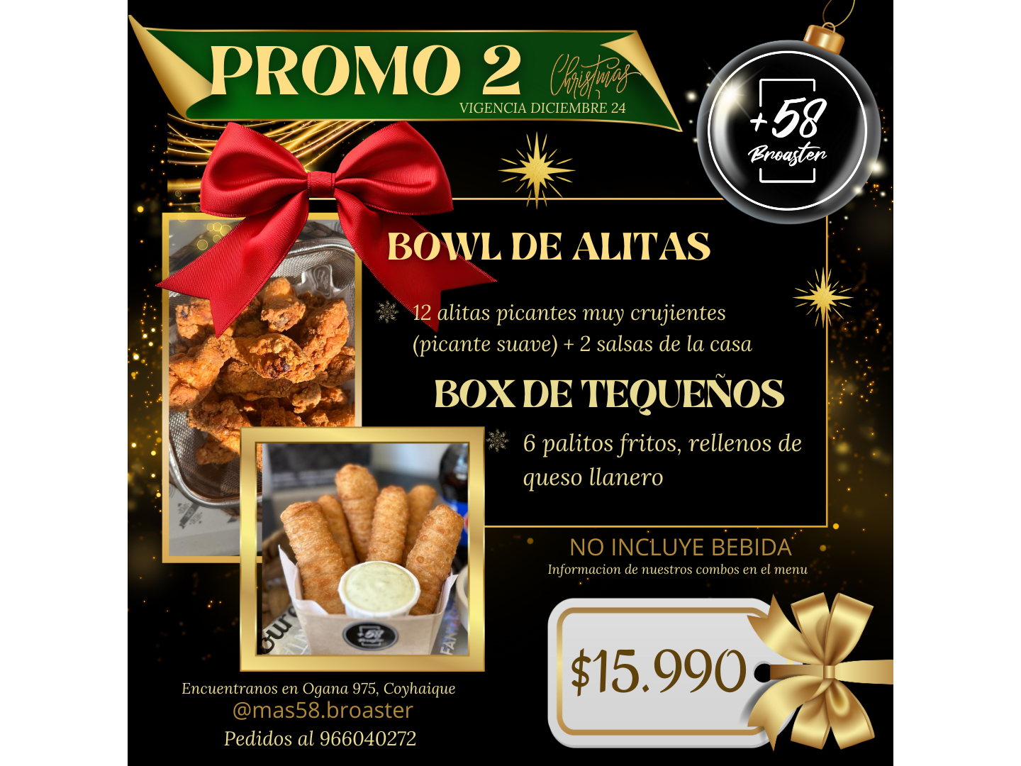 PROMO 2:  BOWL DE 12 ALITAS (PICANTE SUAVE) CRUJIENTES +  BOX DE TEQUEÑOS  (NO INCLUYE BEBIDAS )