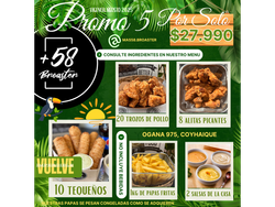 PROMO 5: 20 TROZOS DE PECHUGA CRUJIENTE+1 KG DE PAPAS FRITAS