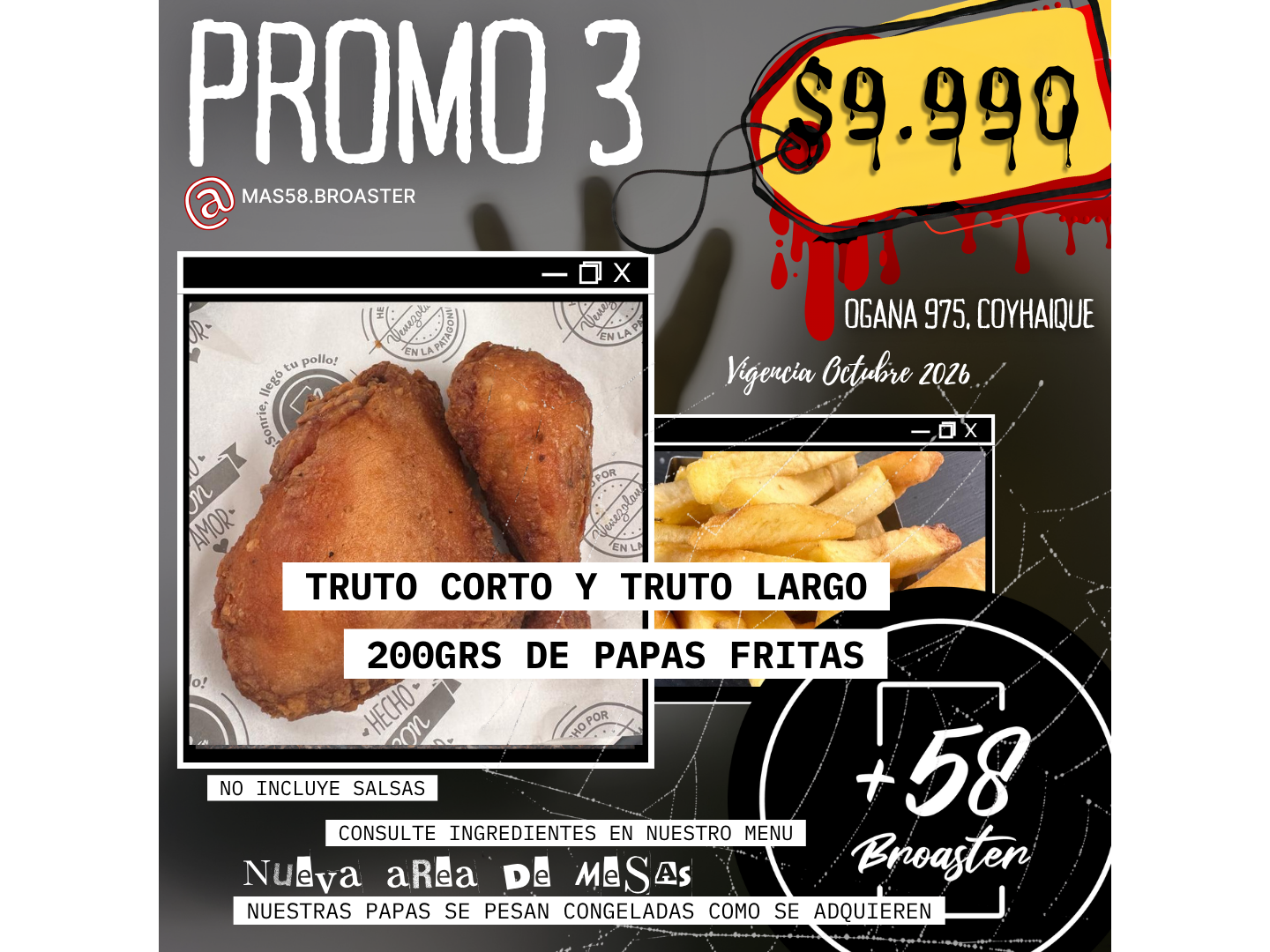 PROMO 3:  UN TRUTO CORTO+1 TRUTO LARGO+ 200GRS DE PAPAS FRITAS