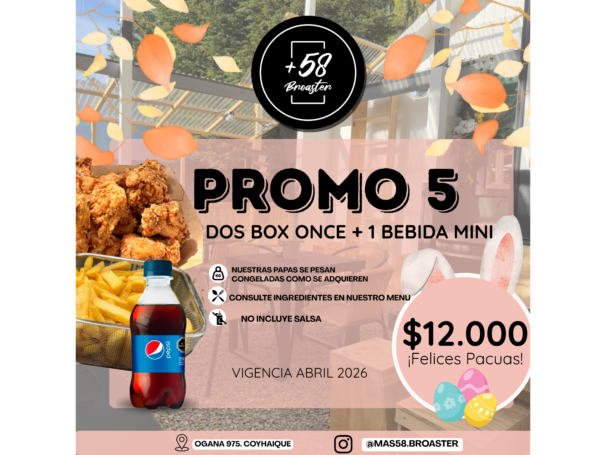 PROMO 5:  DOS (2) BOX ONCE + 1 BEBIDA MINI