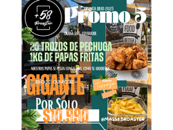 PROMO 5: 20 TROZOS DE PECHUGA CRUJIENTE+1 KG DE PAPAS FRITAS