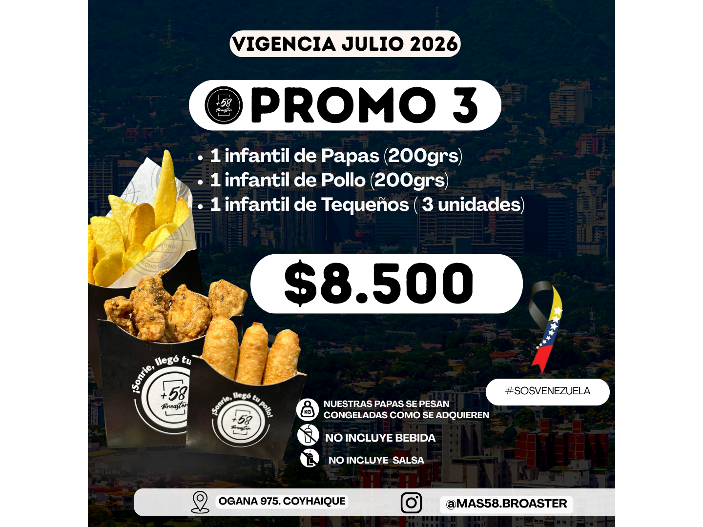 PROMO 3: INFANTIL PAPAS+INFANTIL POLLO+INFANTIL TEQUEÑOS
