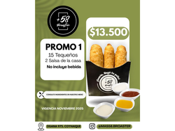 PROMO 1 : 15 TEQUEÑOS + 2 SALSAS DE LA CASA