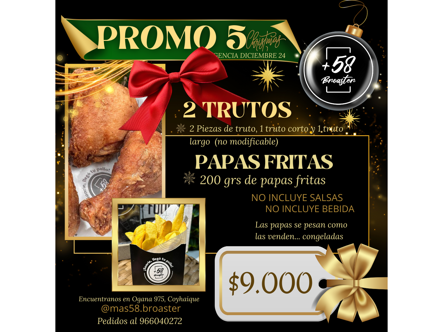 PROMO 5: DOS (2) TRUTOS (UNO CORTO Y UNO LARGO) + 200GRS DE PAPAS FRITAS  (NO INCLUYE SALSAS NI BEBIDAS)