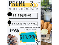 PROMO 3: 15 TEQUEÑOS + 2 SALSA DE LA CASA A ELECCION