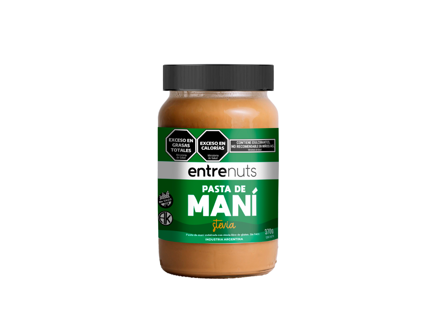 "Entrenuts" Pasta de mani con stevia 370gr