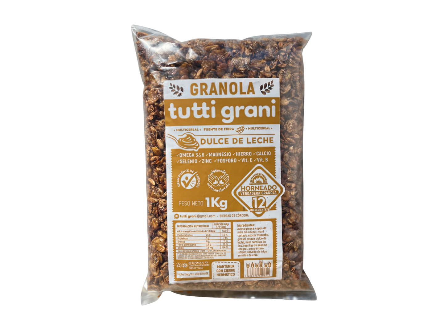 Granola con dulce de leche