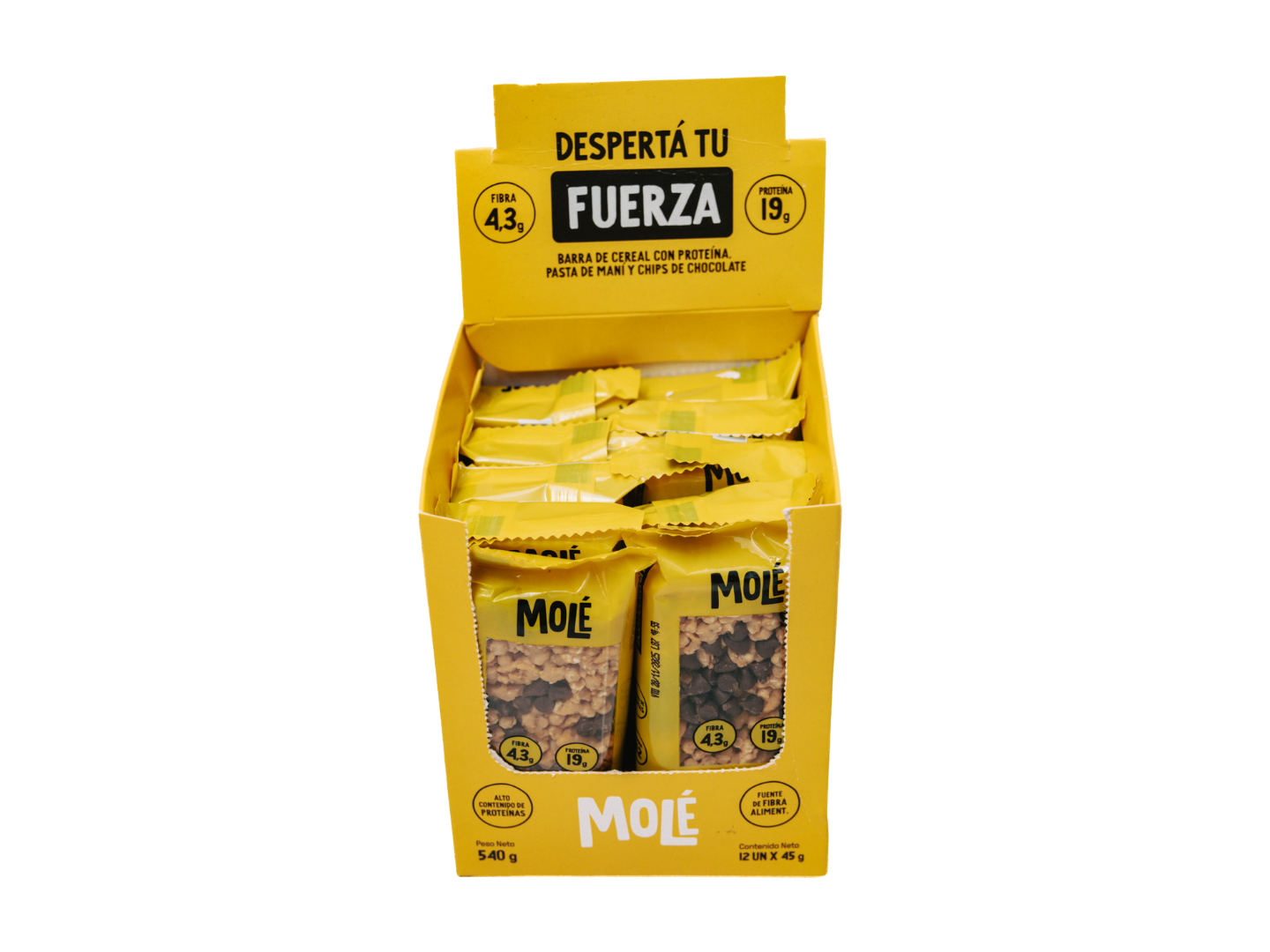 "Molé" Barras de cereal fuerza 12 unidades