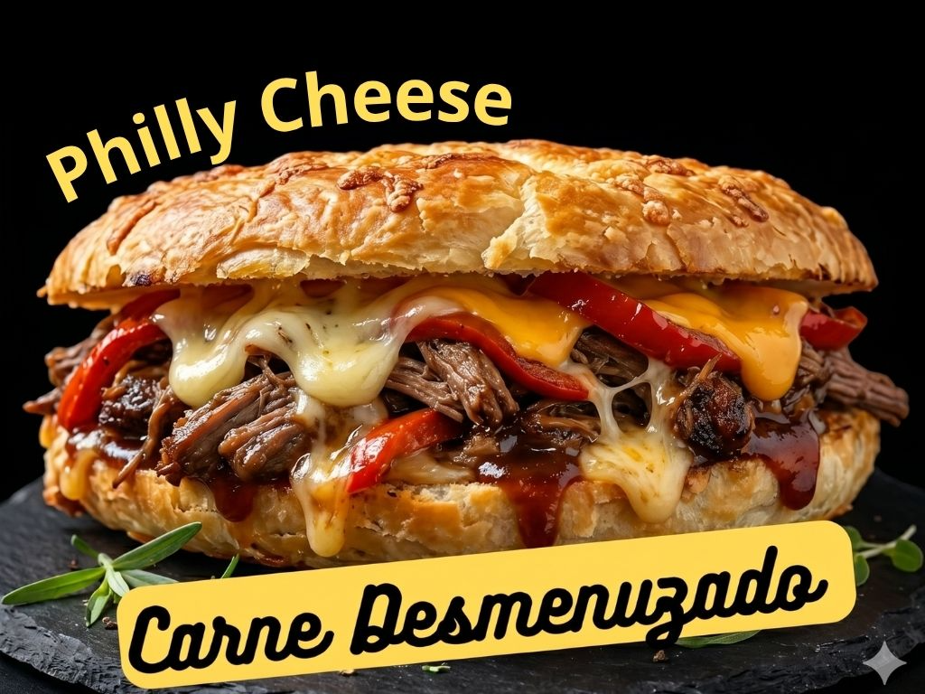 Philly Cheese Carne de Papu Burger