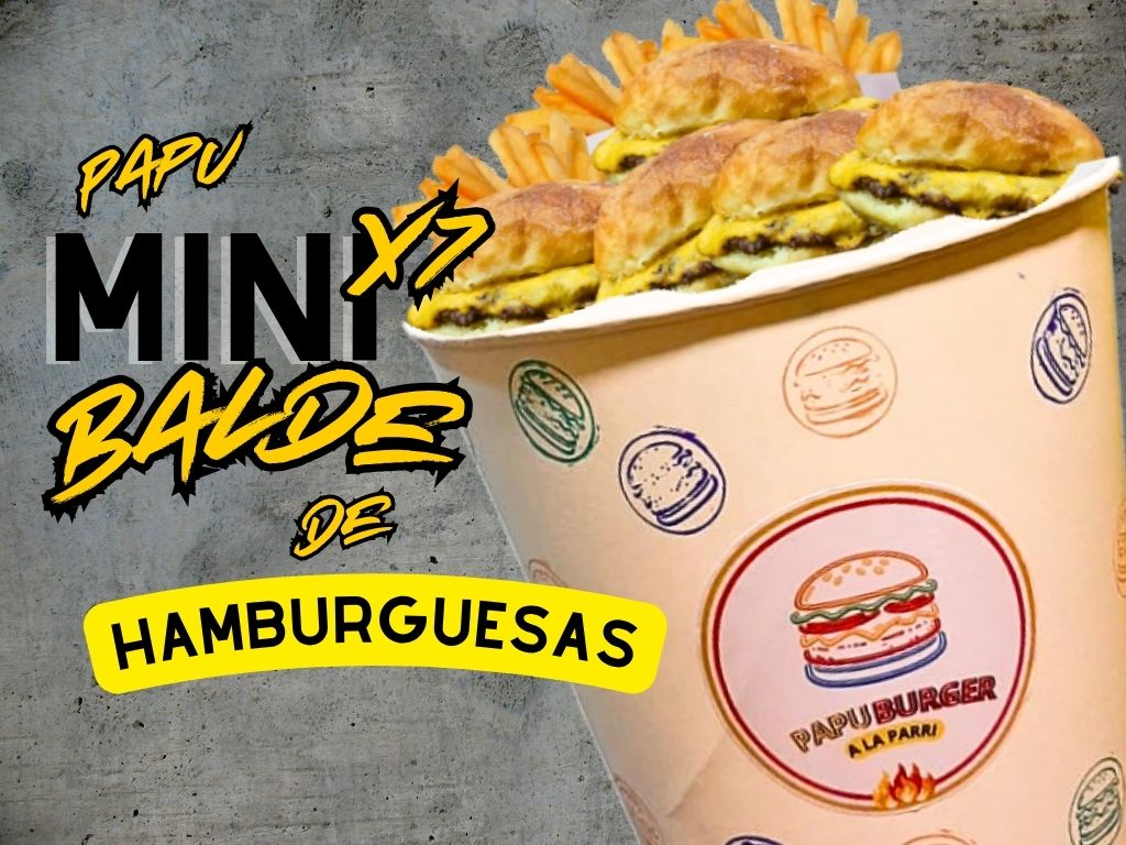 Mini Balde x 7 Minis de Papu Burger