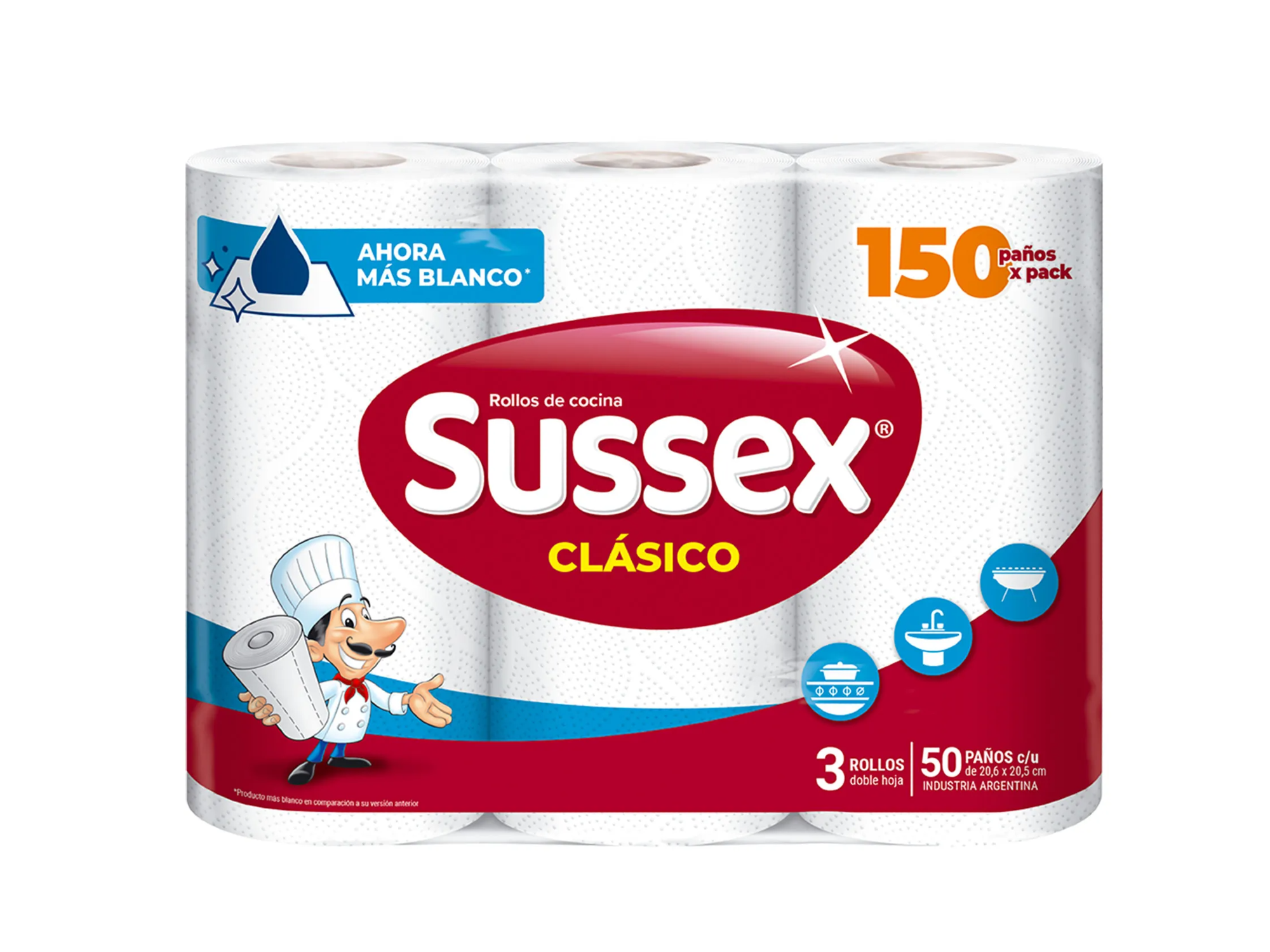 Rollo de cocina Sussex clásico x3 50 mts.