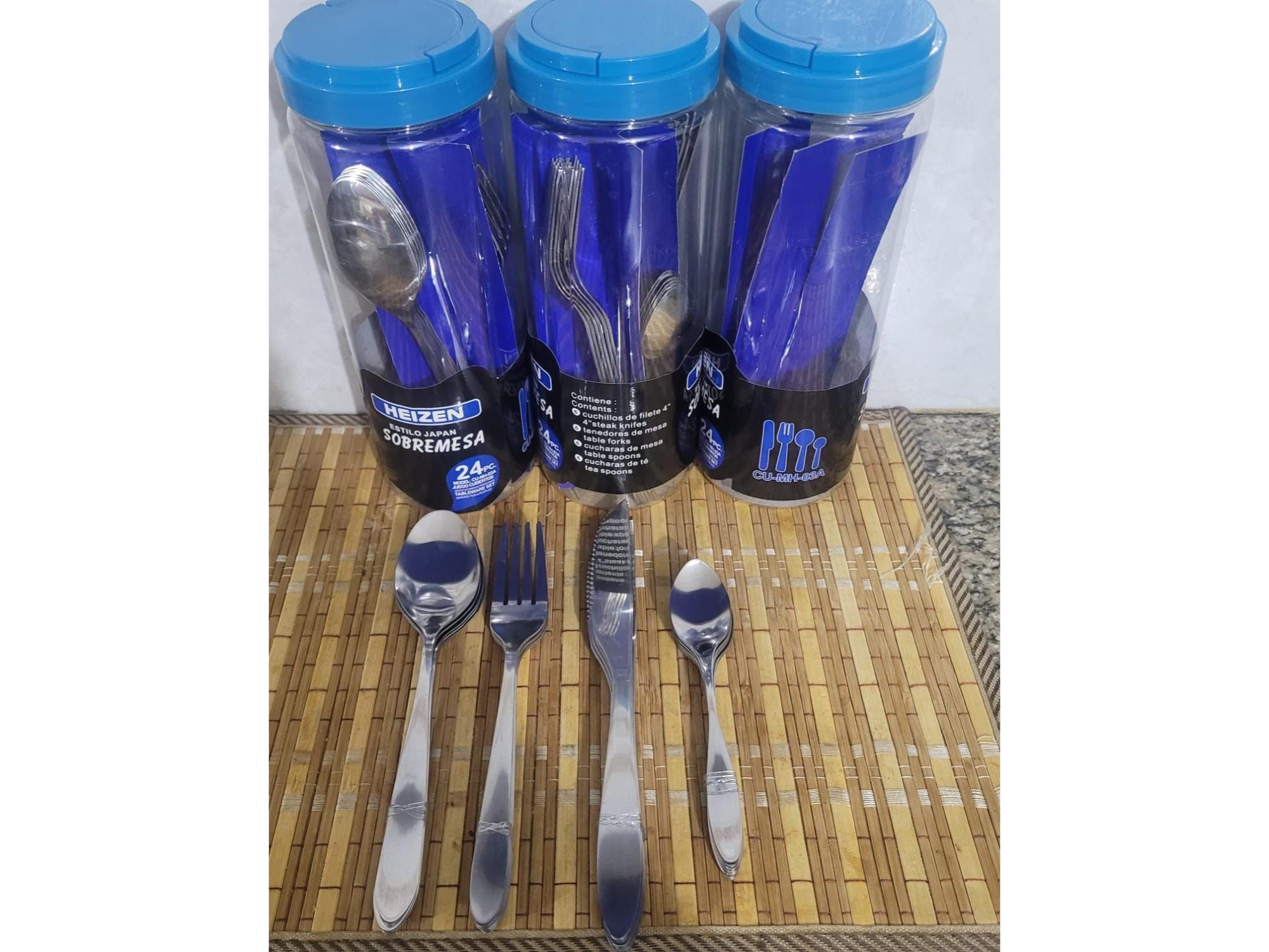 SET TUBO DE 24 CUBIERTOS ACERO