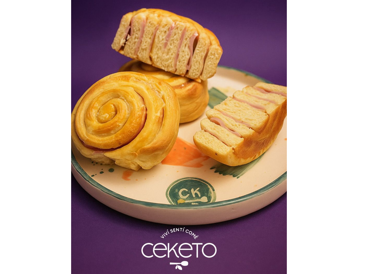 Roll keto de jamon y queso x 2