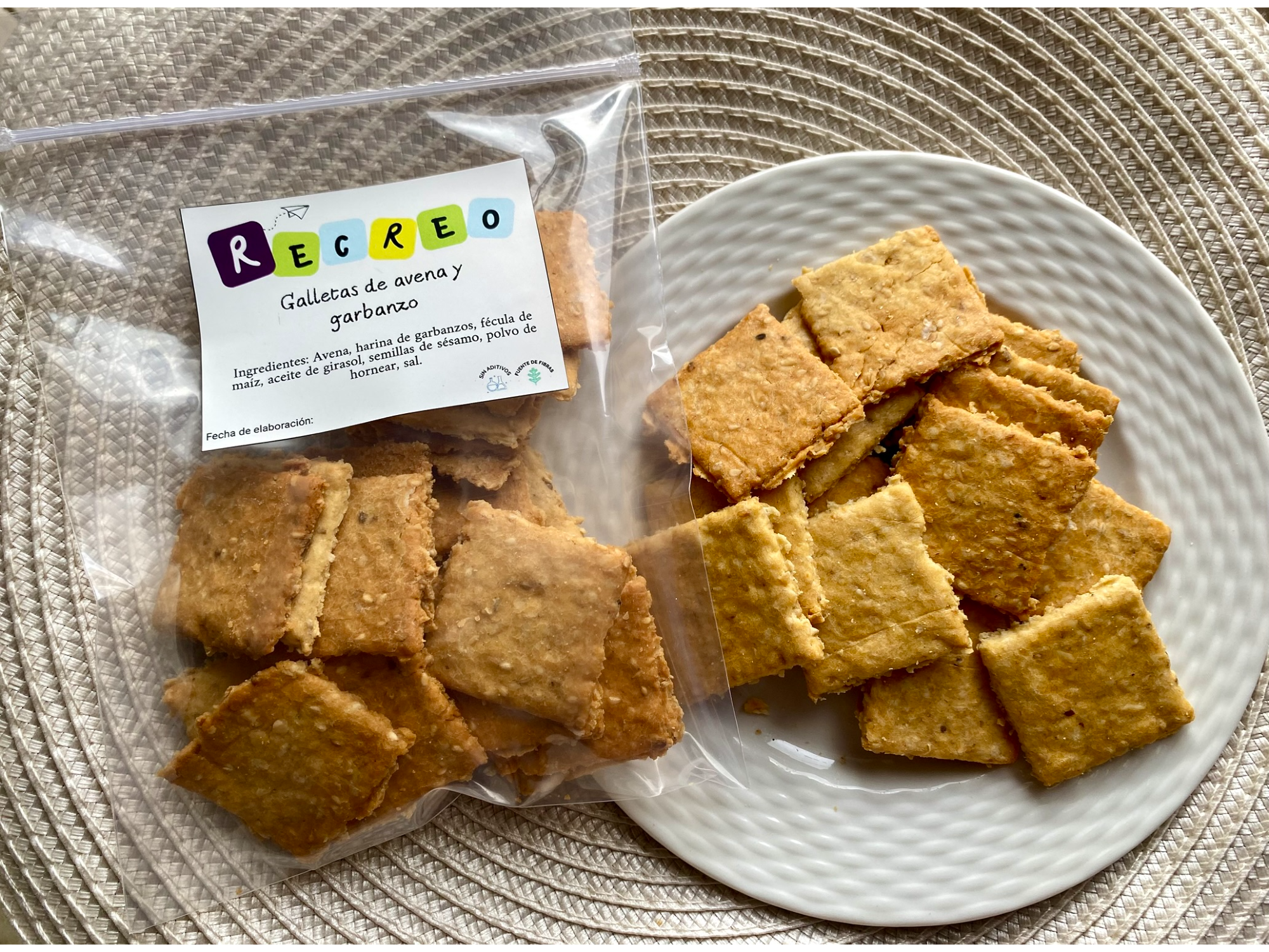 Galletas de avena y garbanzo
