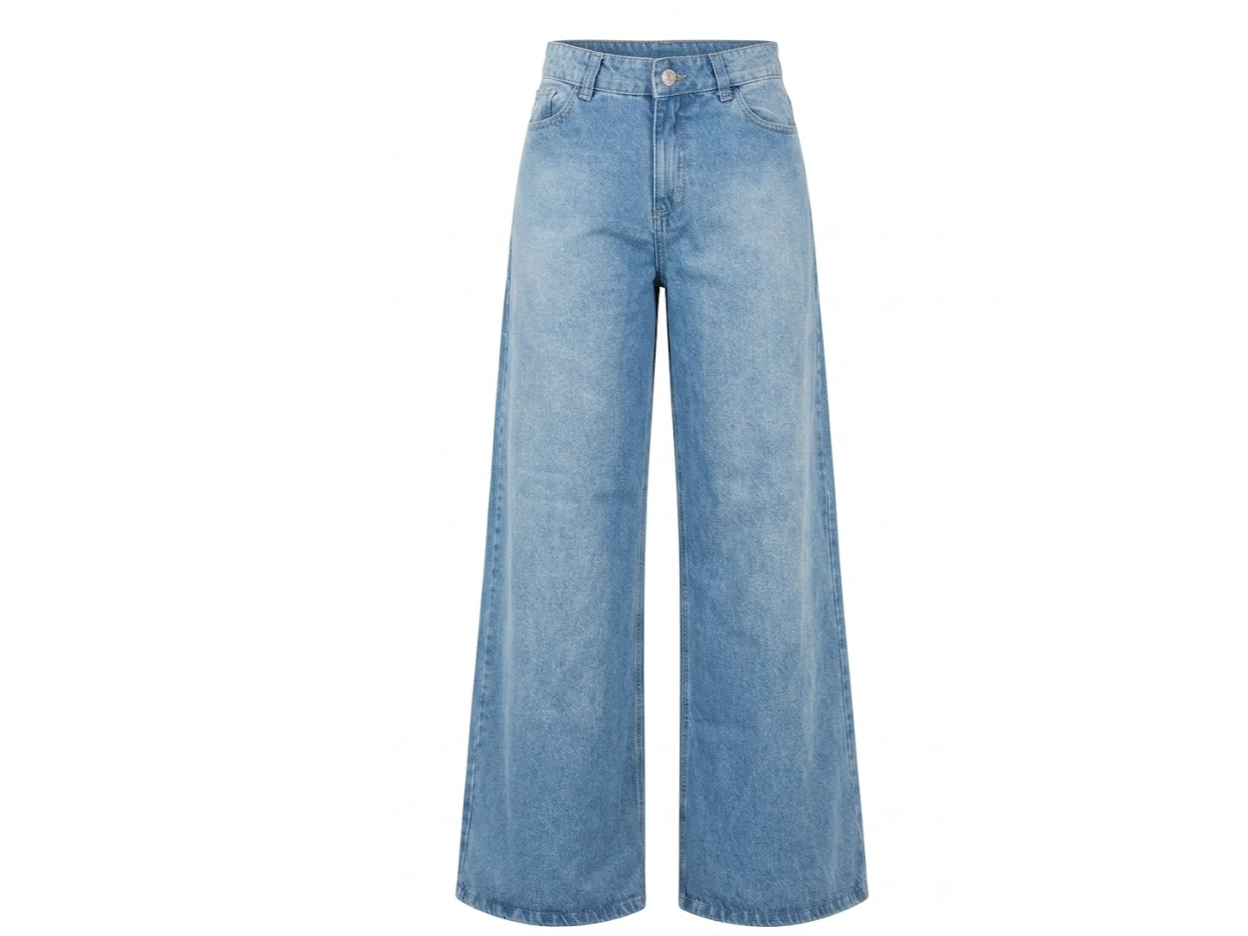 EXTRA WIDE LEG  TIRO ALTO CELESTE LOCALIZADO