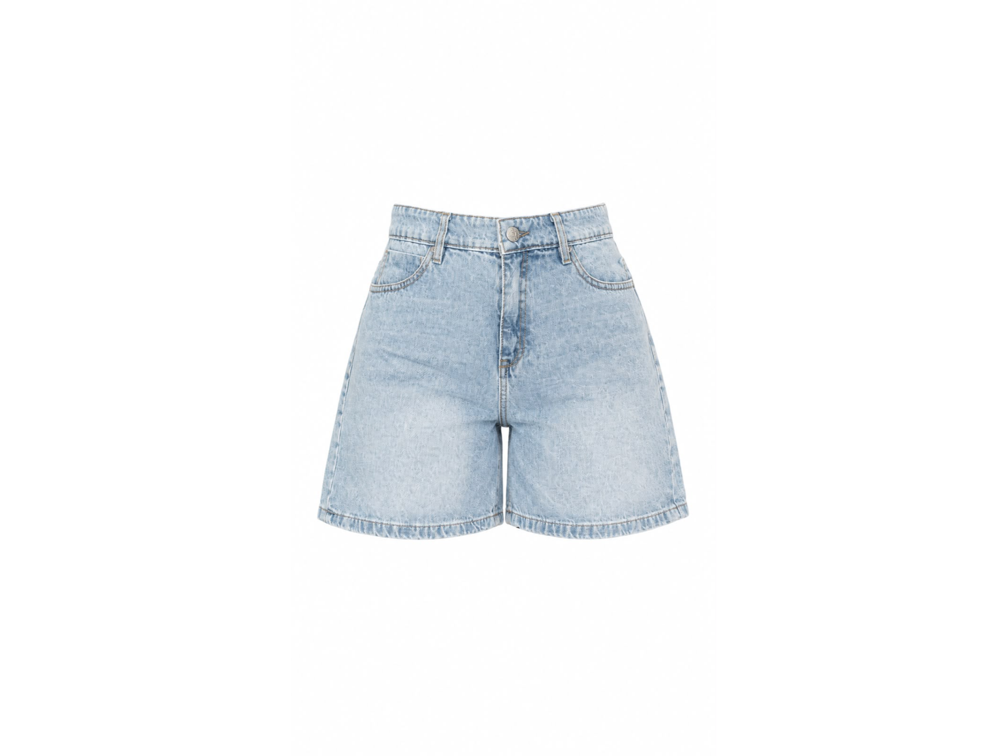 SHORT MOM TIRO ALTO CELESTE LOCALIZADO