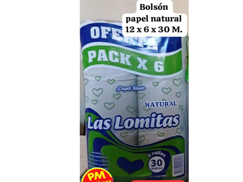 PAPEL HIGIÉNICO NATURAL 12x6x30